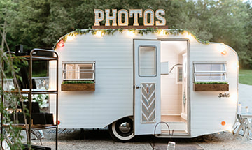 Photo booth, wedding reception, signage