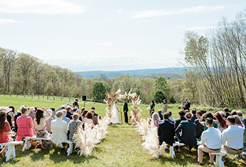 Ceremony aisle, wedding, couple, florals, outdoor
