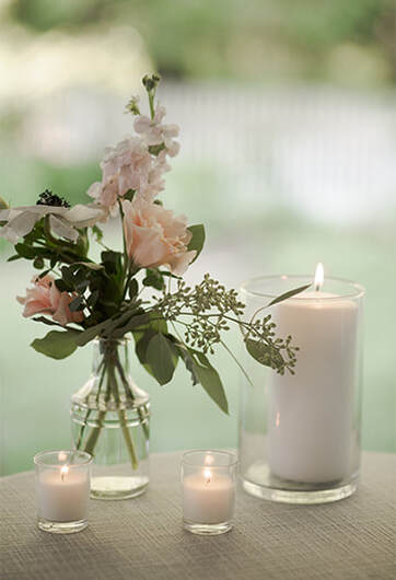 Candle lighting, florals, centerpiece, tablescape