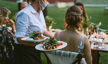 Catering, wedding reception, outdoor wedding
