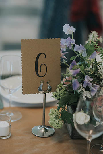 Barn wedding table card