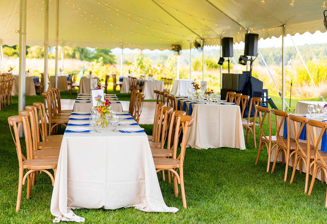 Wedding, seating, tent, DJ, tablescape, lighting