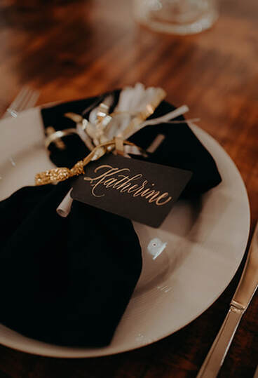 Place setting, napkin holder, tablscape, wedding reception