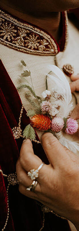 Boutonniere, florals, ring, wedding, groom