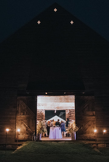 Wedding barn lighting