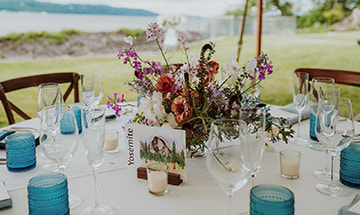 tablescape, florals, wedding reception, glassware, tent