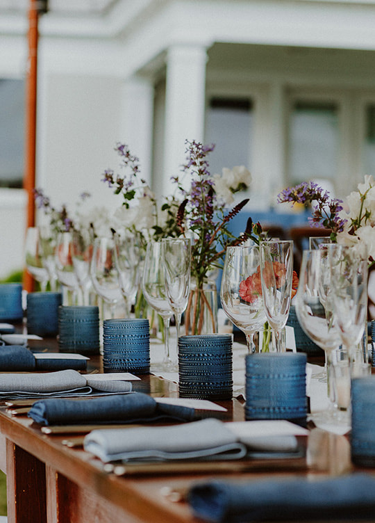 Wedding reception, glassware, tablescape