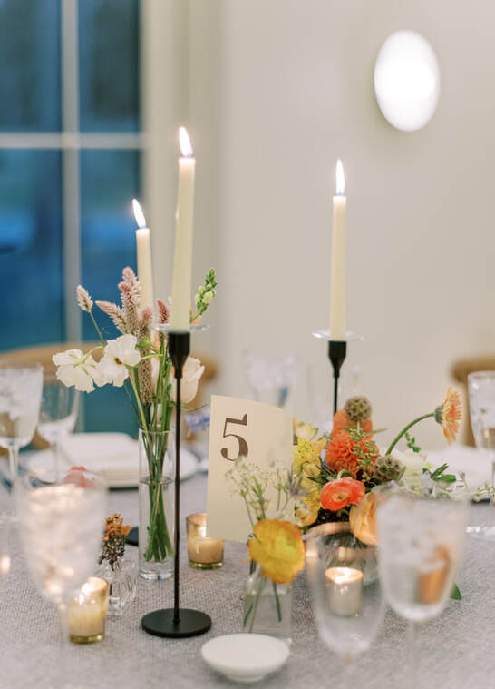 wedding reception, tablescape, florals, candle lighting, table number, 