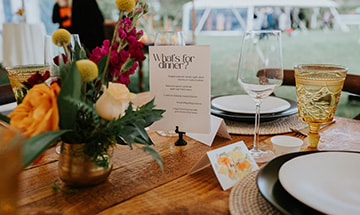 signage, menu, seating, wedding reception, glassware