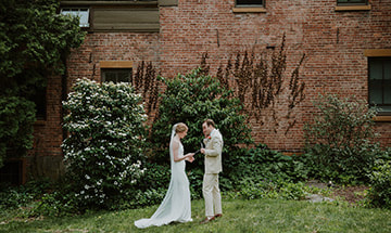 Wedding ceremony, bride and groom, portrait, outdoor wedding, wedding dress