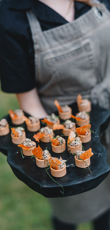 Waiter, hors d'oeuvres, wedding reception, catering