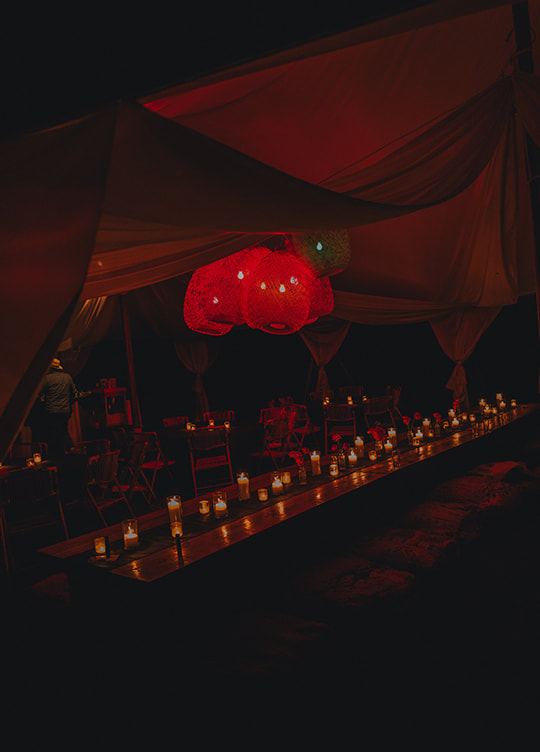 wedding reception, candle lighting, tent