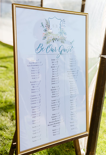 Signage, wedding, guest list, seating