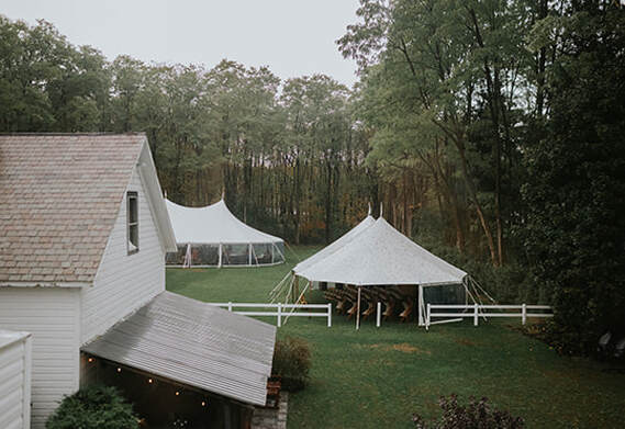 Private wedding venue, outdoor wedding, wedding ceremony, tent, lighting, florals