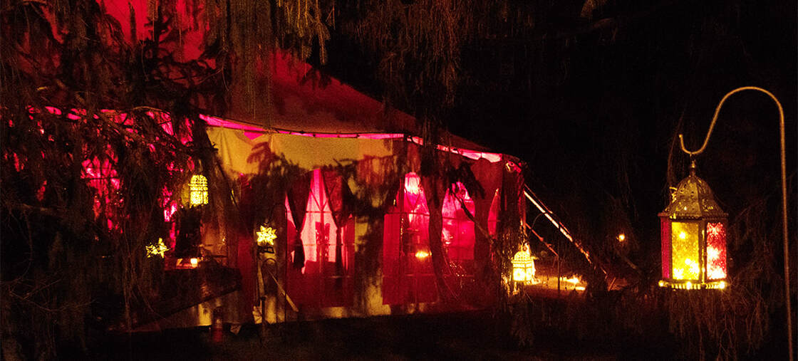 Asian Fusion tent lighting & lantern decor