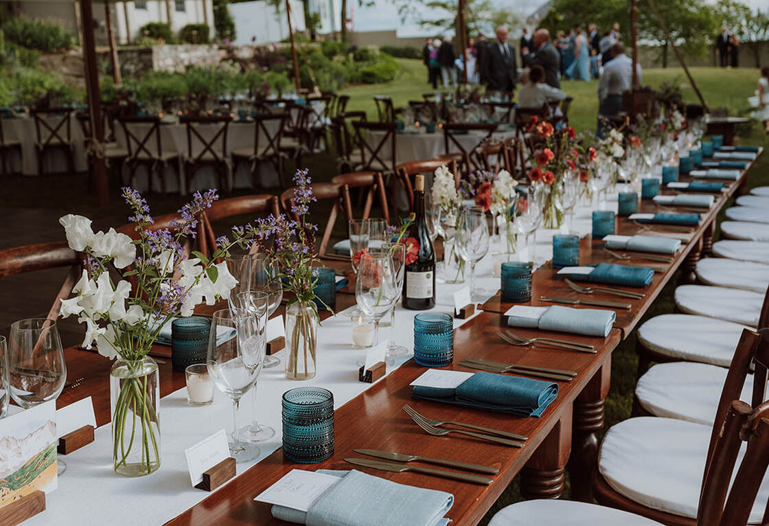 Wedding reception, tent, tablescape, florals