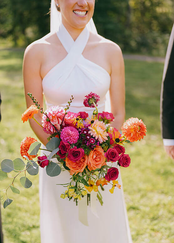 floral arrangement, bouquet, bride, wedding, portrait