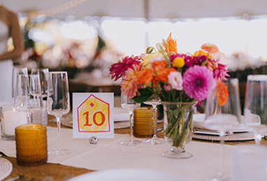 table numbers, tablescape, wedding reception, floral arrangement 