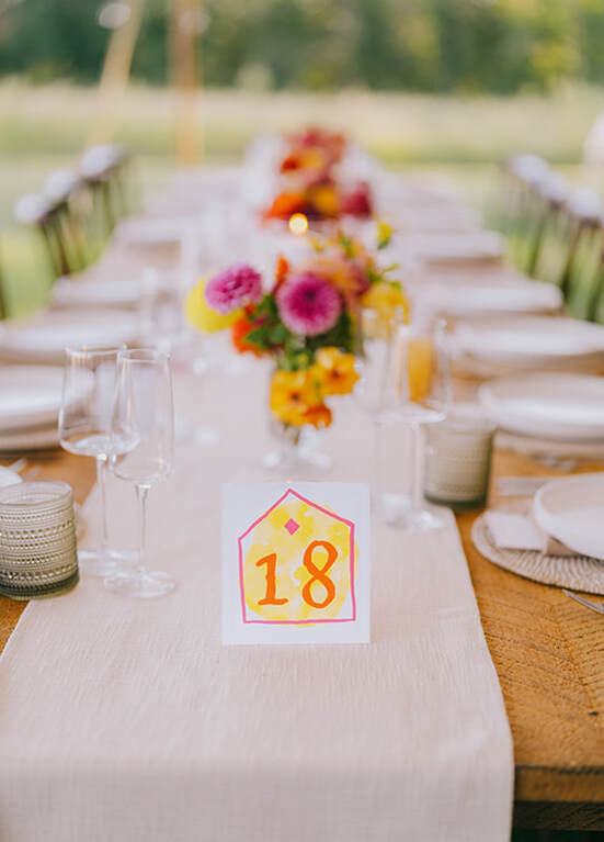 wedding reception, table number, tablescape, flowers, glassware, seating