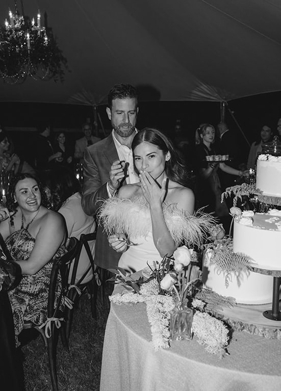 Wedding reception, couples portrait, bride and groom, wedding cake, dessert, tent