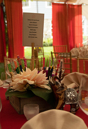 Asian Fusion table seating & centerpiece
