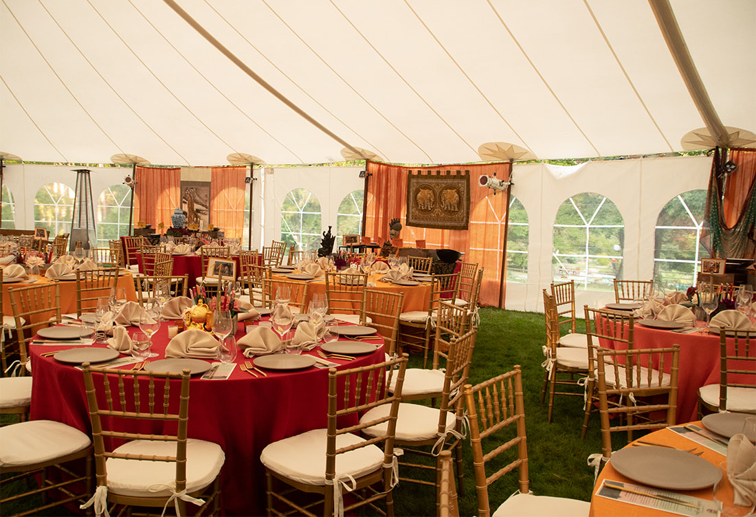 Asian tent and table decor