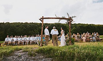 Farm wedding ceremony